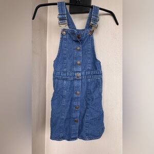 Japna Kids Blue Denim Romper Cotton Button Up Front Pockets Soft Comfort Size 7